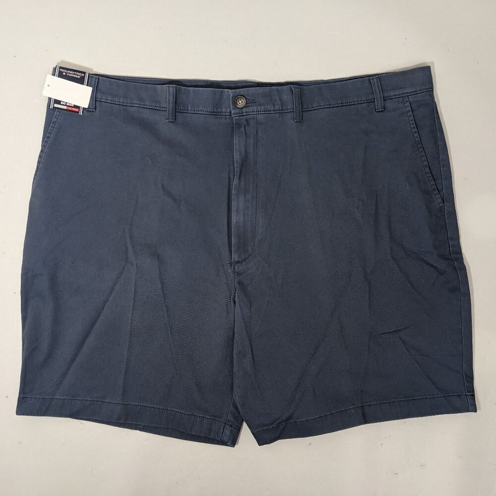 NEW Big Mens Roundtree & Yorke Casuals Chino Flat Shorts 9"I Indigo